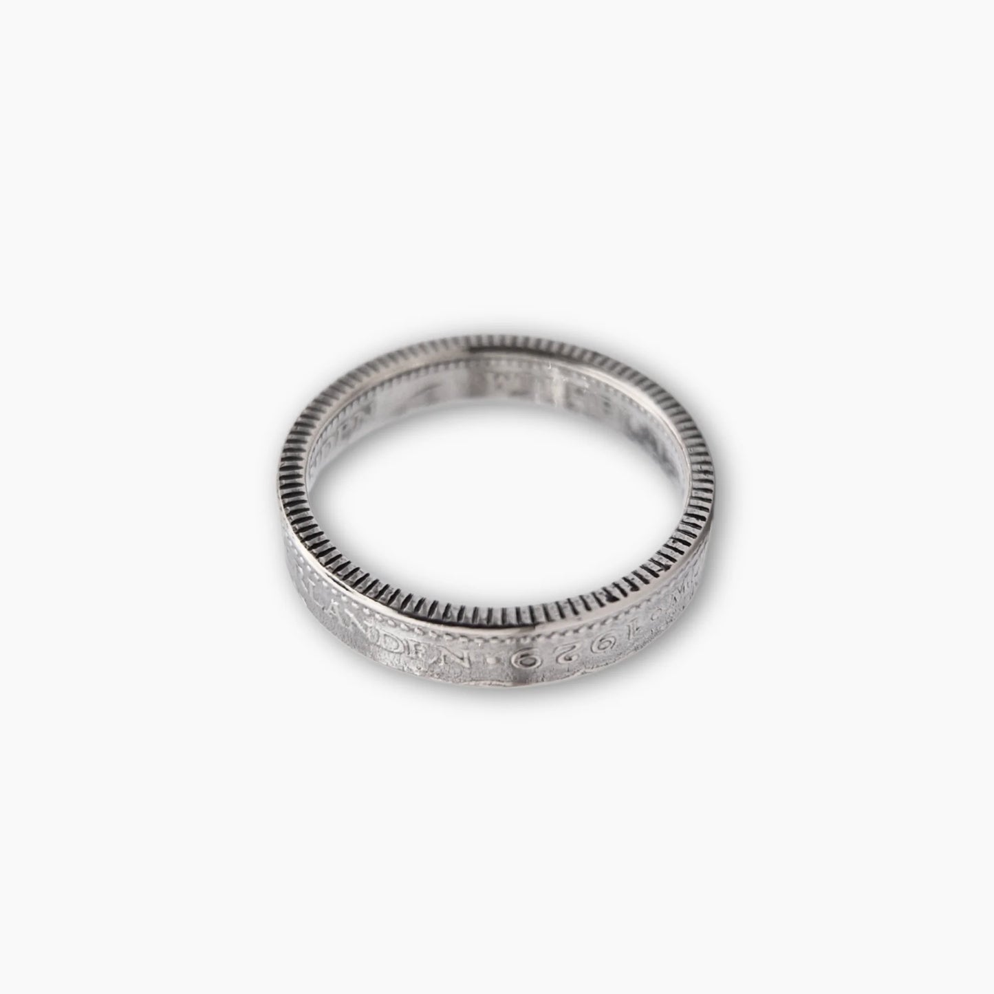 Handgemaakte halve gulden ring 720 zilver