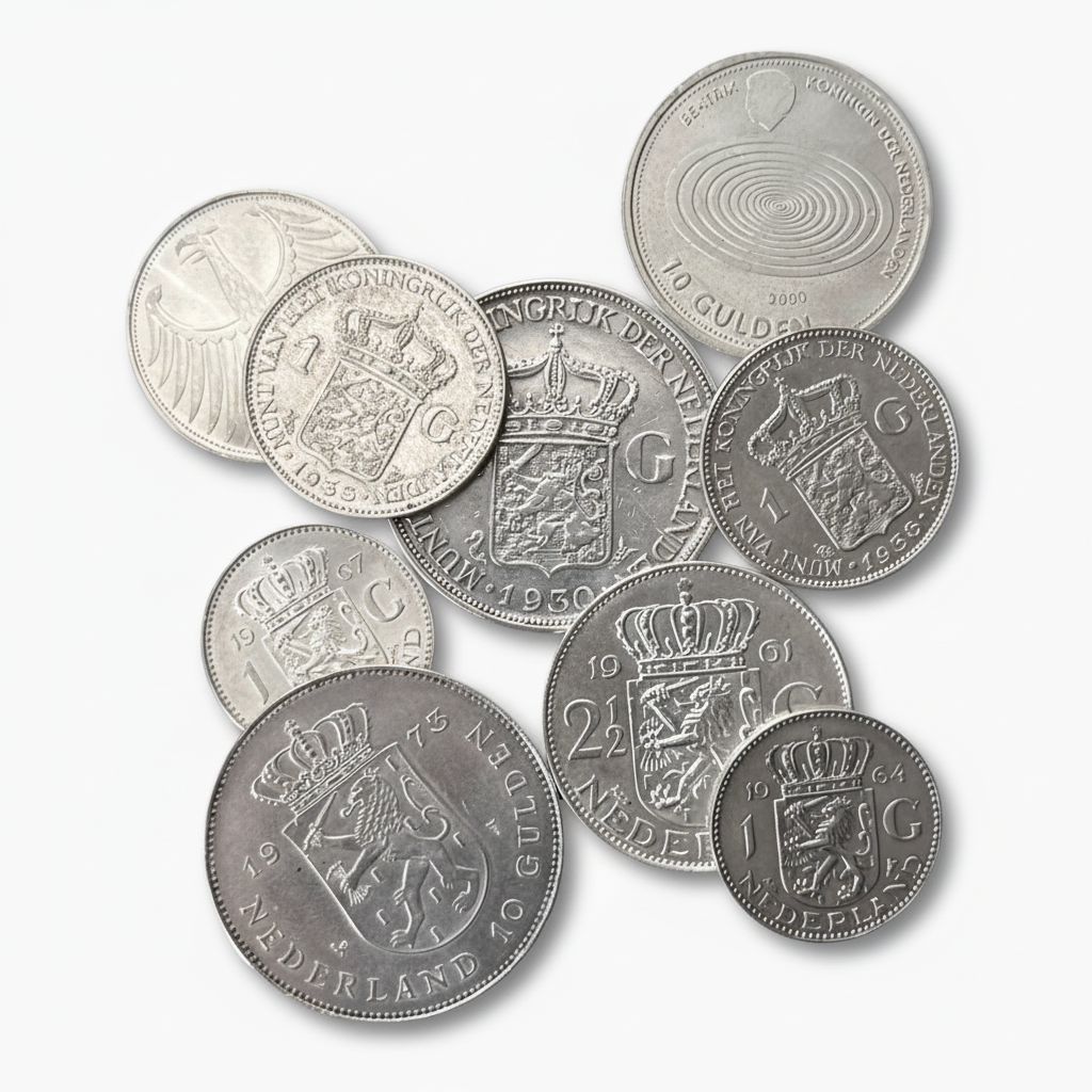 Eigen muntring zilver