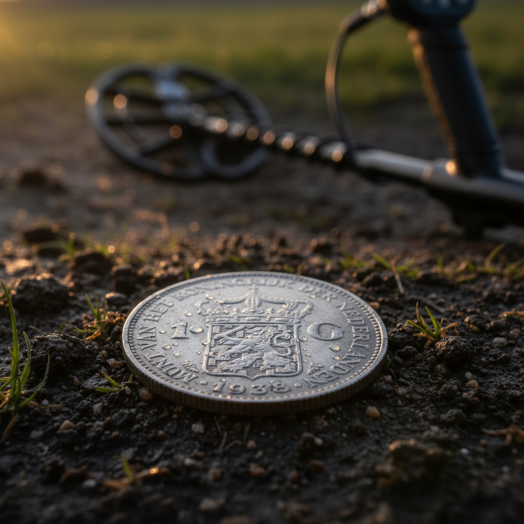 Macro munt op aarde - vierkant formaat